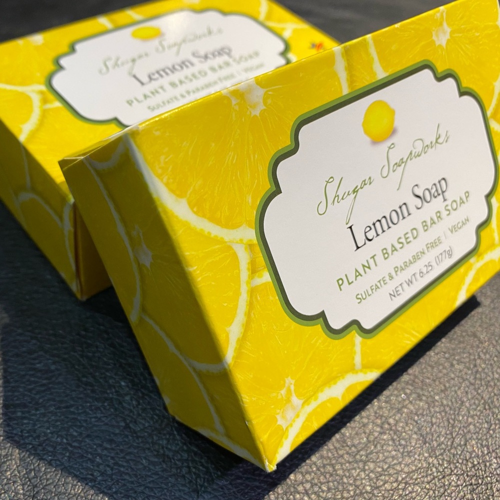 Shugar Soapworks Lemon Soap x2 Vegan NIB 🍋🧼🇺🇸